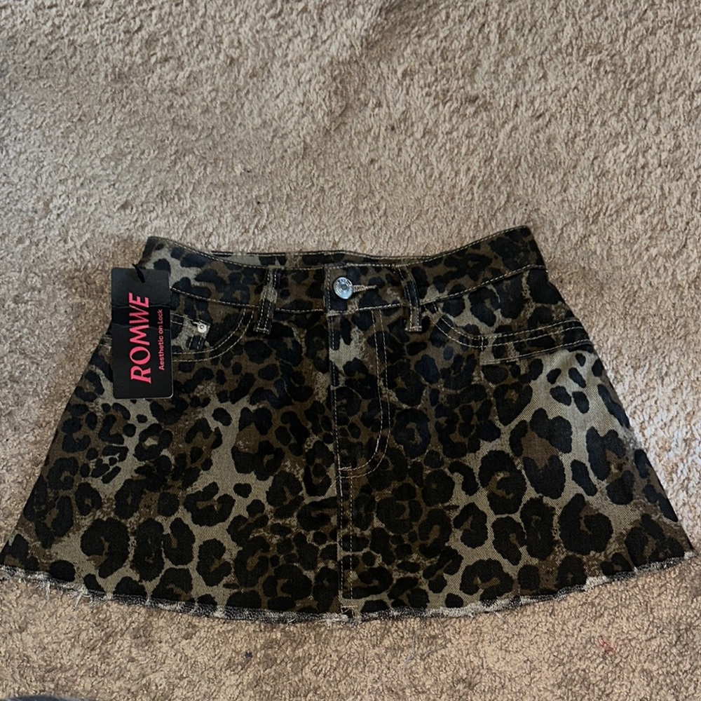 ROMWE Black and Gray A-Line Mini Skirt Night Out